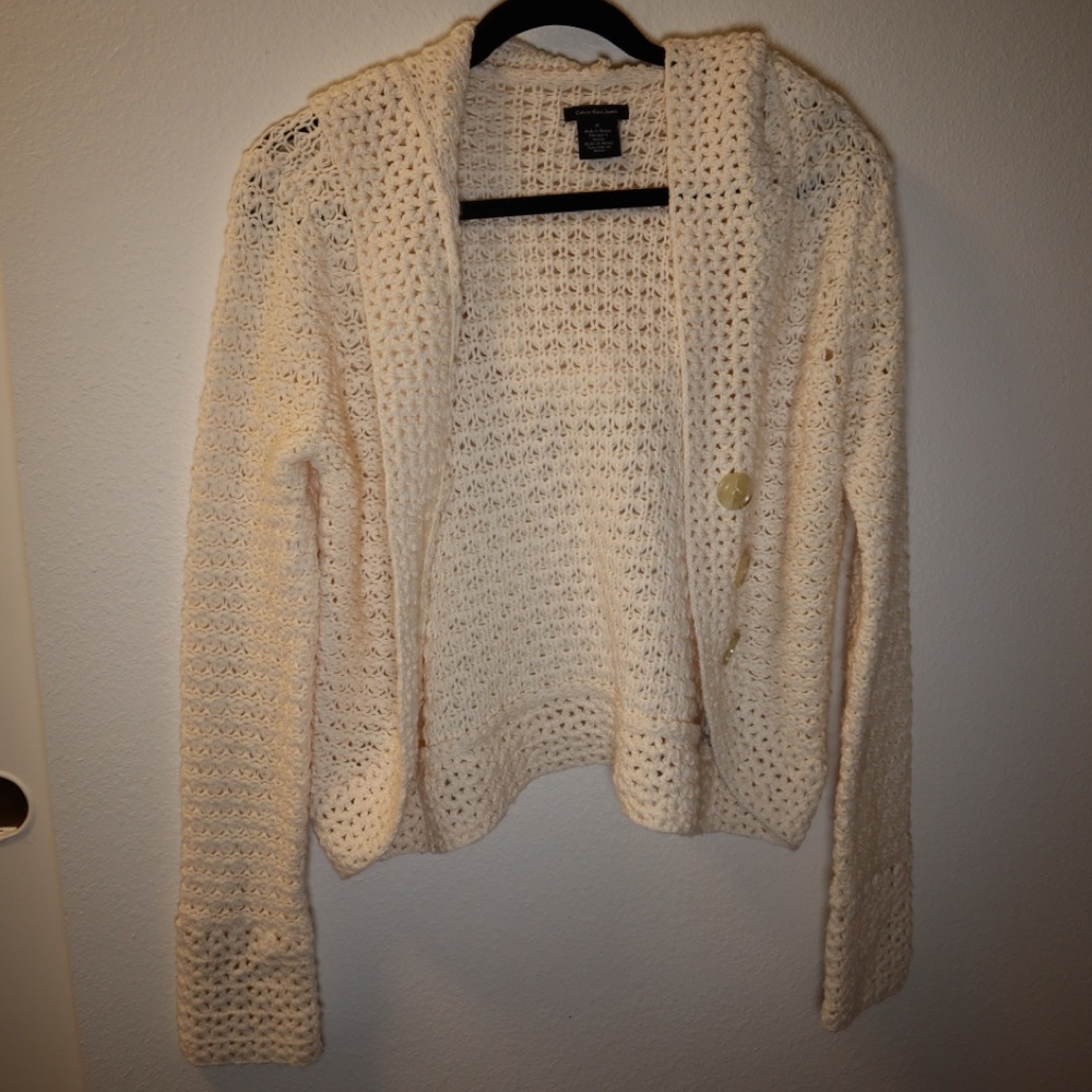 Calvin Klein Knitted Sweater with Hood - Medium